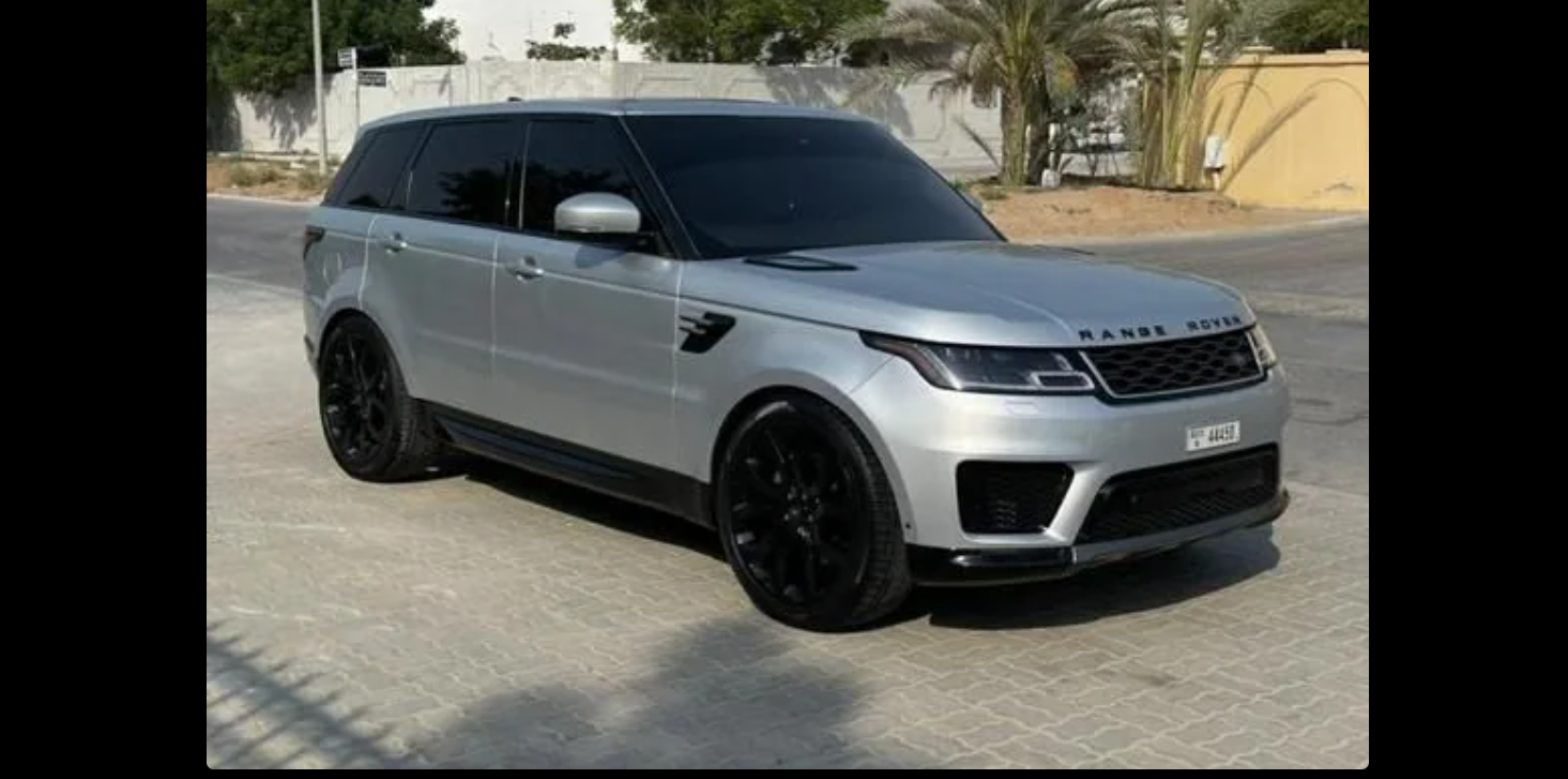 نوع السيارة رنج روفر الطراز Range Rover Sport - HSE الموديل 2019 اللون سيلفر / أسود الحالة مستعملة